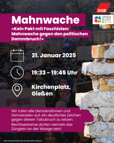 Mahnwache Plakat