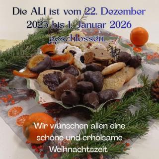Plätzchenteller - Die ALI ist vom 22.12. bis 1.1. geschlossen