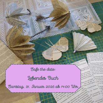 Dekoration aus alten Buchseiten - Projekt lebendes Buch