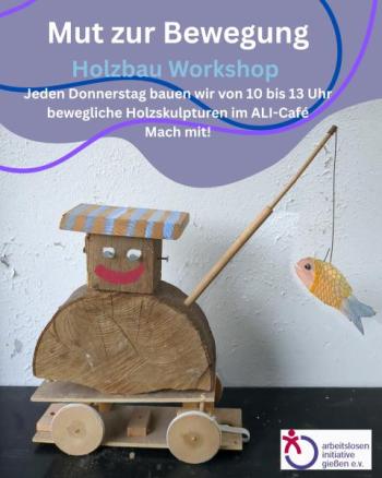 Flyer Holzskulptur Mut zur Bewegung
