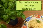 Basilikum und Nudeln mit Pesto