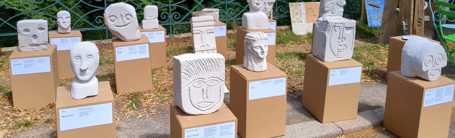 Kunstprojekt Mut zur Vielfalt: Ytong-Köpfe