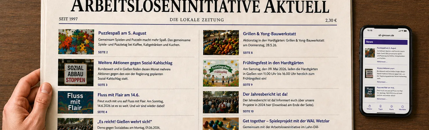 Fiktive Zeitung und Handy Nachichten